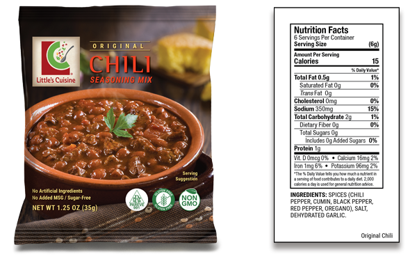 Little's Cuisine Original Chili Seasoning Mix | Non-GMO, Sugar-Free, Kosher, Gluten-Free