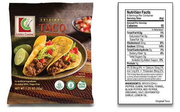 Little's Cuisine Original Taco Seasoning Mix | Non-GMO, Sugar-Free, Kosher, Gluten-Free